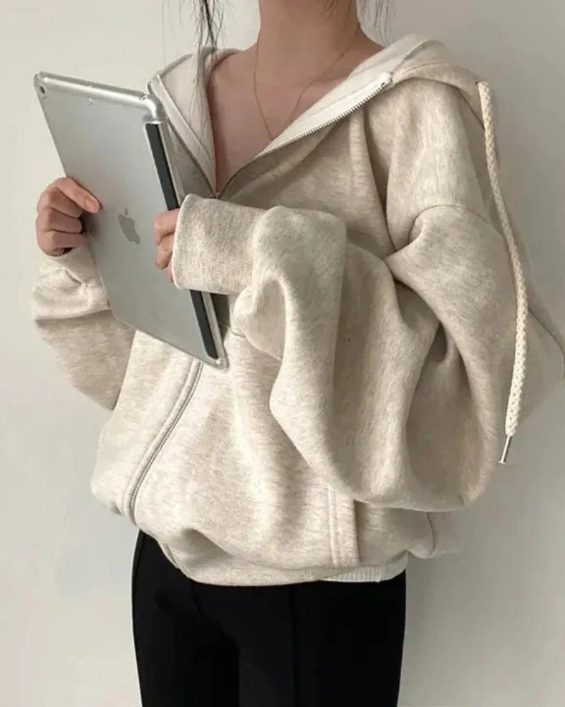 Bluza rozpinana oversize z kapturem - Image 3