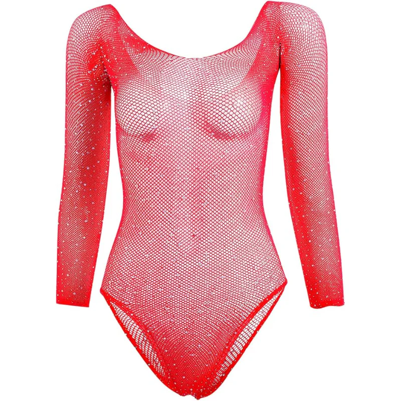 Body z długim rękawem z cyrkoniami - Image 6