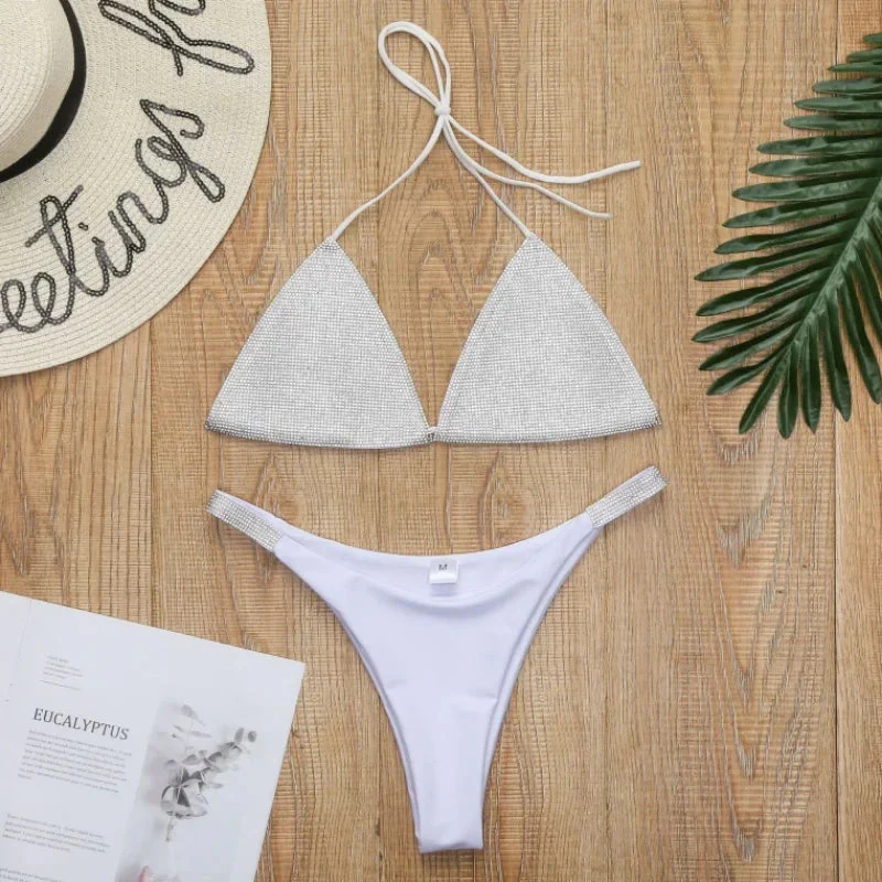 Dwuczęściowy strój kąpielowy bikini z cyrkoniami - Image 2