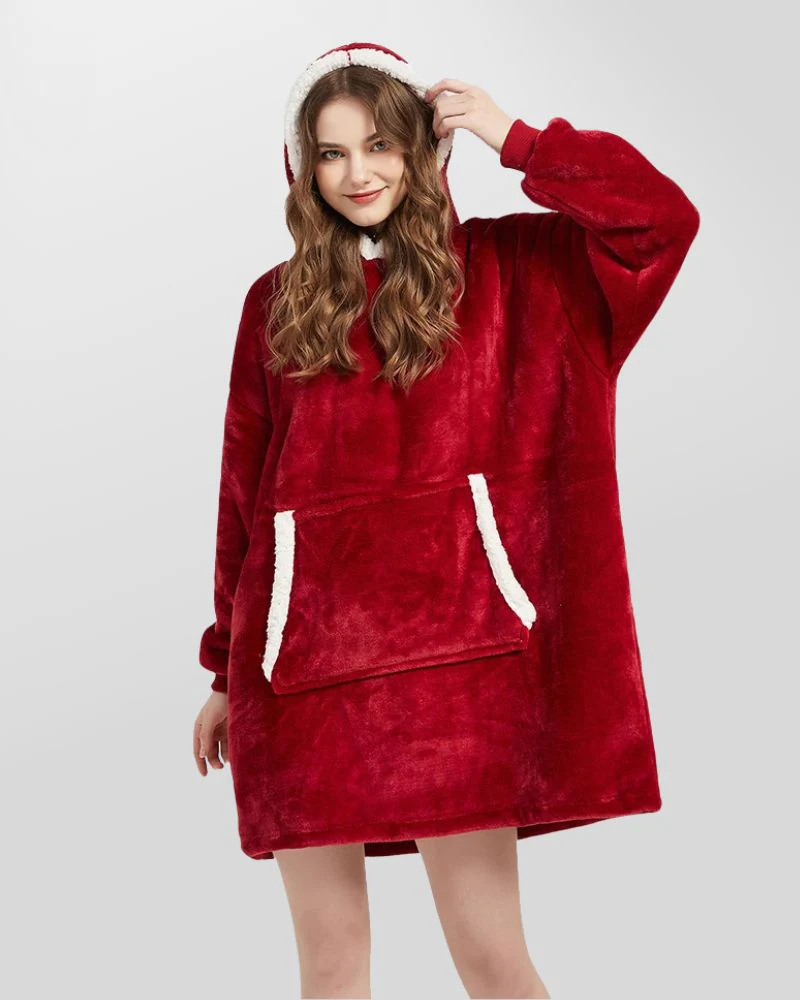 Ciepła kocobluza z kapturem i kieszonką - Image 6