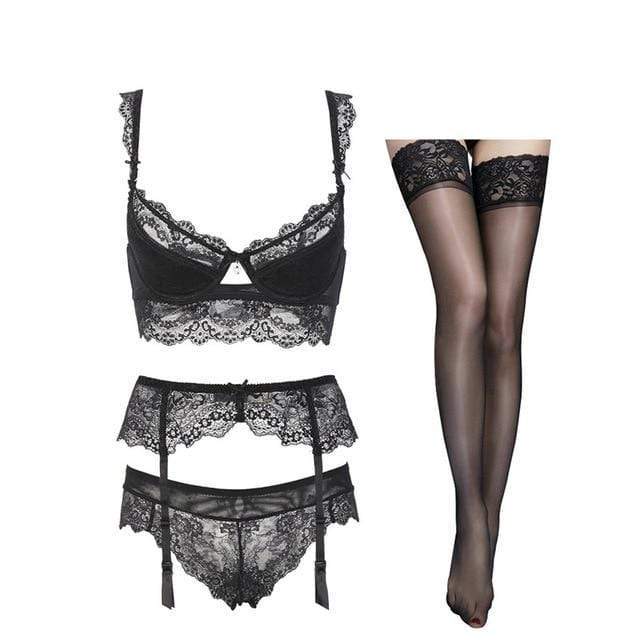 Komplet bielizny koronkowej z koronkowym biustonoszem typu bralette - Image 4