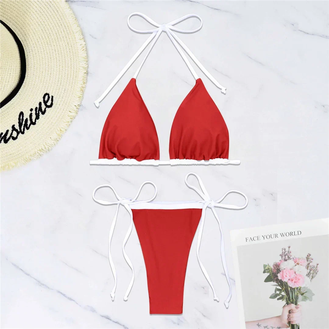 Dwuczęściowy strój kąpielowy z klasycznym wiązaniem bikini - Image 7