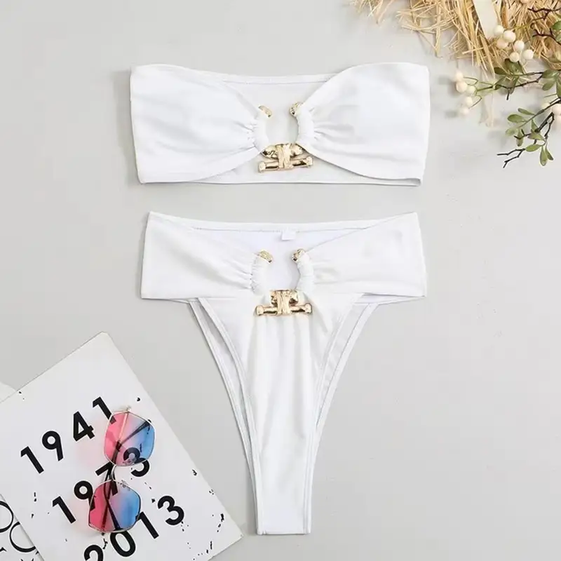 Dwuczęściowy strój kąpielowy bikini z metalowymi elementami - Image 4