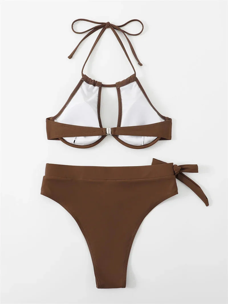 Dwuczęściowy strój kąpielowy bikini z wysokim stanem - Image 5