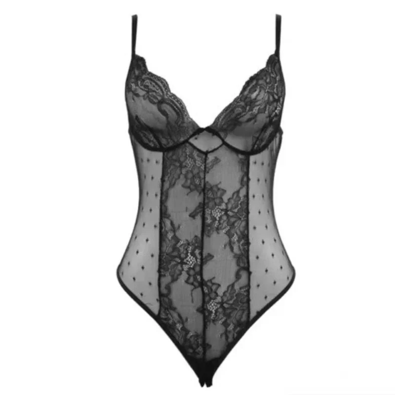 Eleganckie body koronkowe z groszkami - Image 2