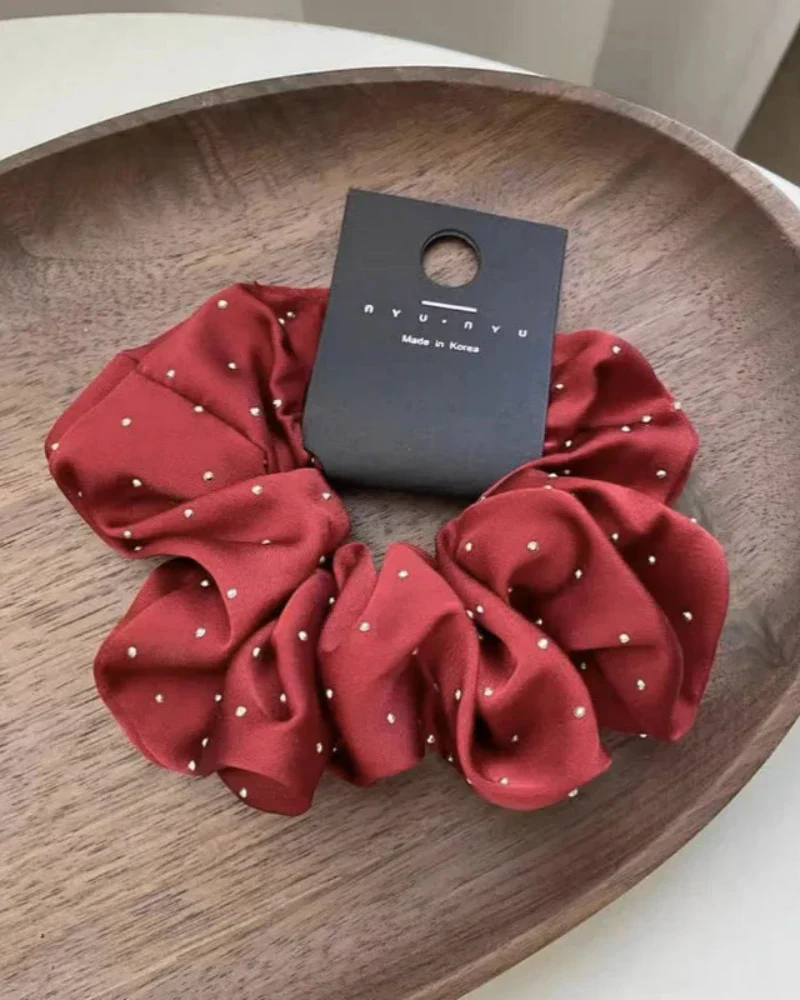 Frotka do włosów scrunchie z połyskującymi drobinkami - Image 3