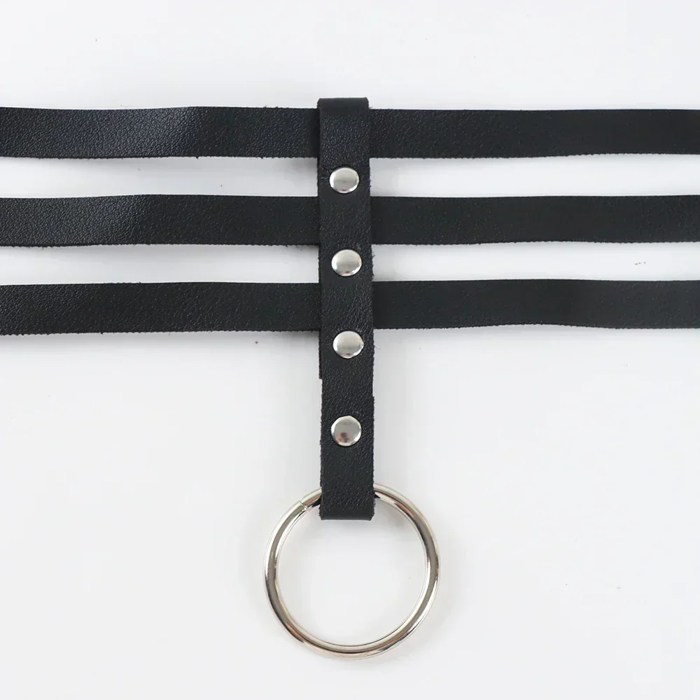 Choker w motywie harnessu z regulowanymi paskami - Image 10