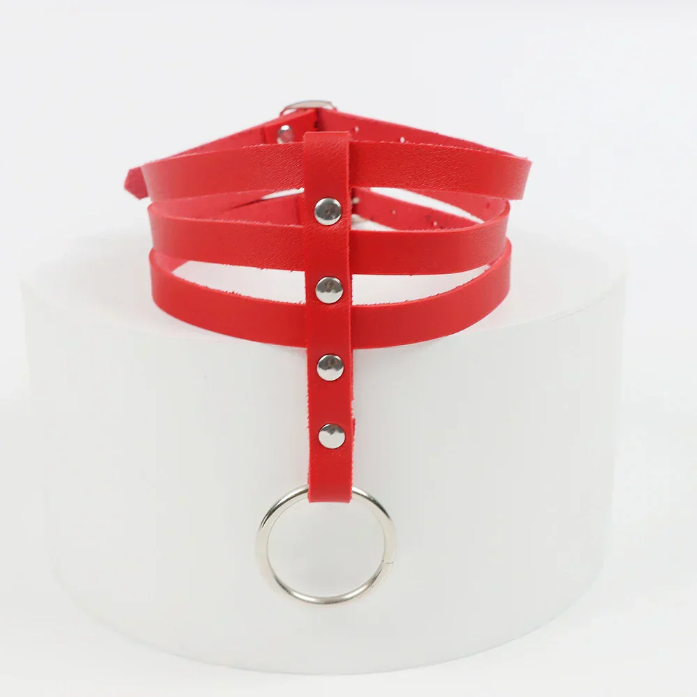 Choker w motywie harnessu z regulowanymi paskami - Image 11