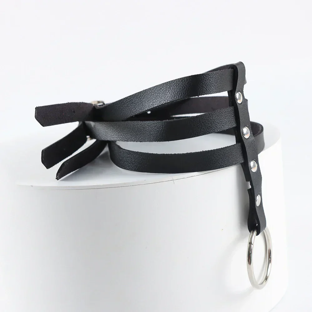 Choker w motywie harnessu z regulowanymi paskami - Image 7