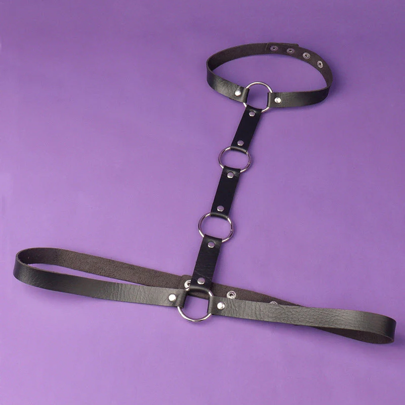 Harness na biust z metalowymi pierścieniami - Image 3
