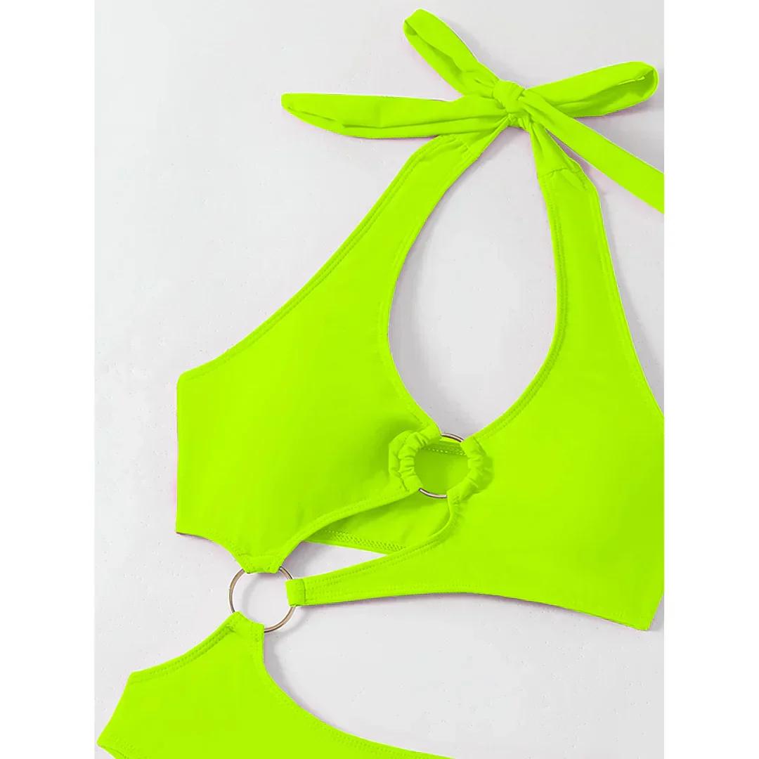 Monokini z ozdobnymi złotymi pierścieniami - Image 19