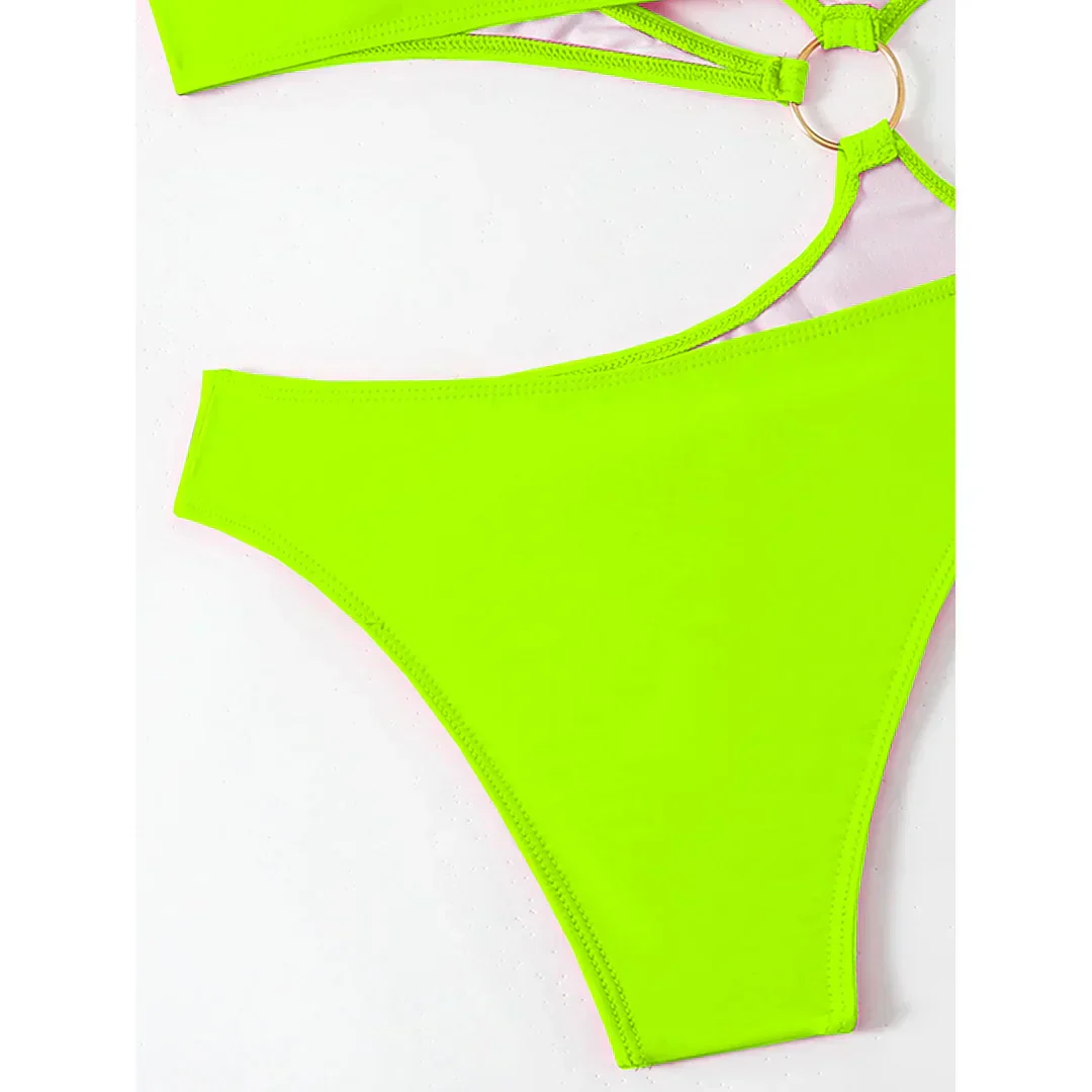 Monokini z ozdobnymi złotymi pierścieniami - Image 20