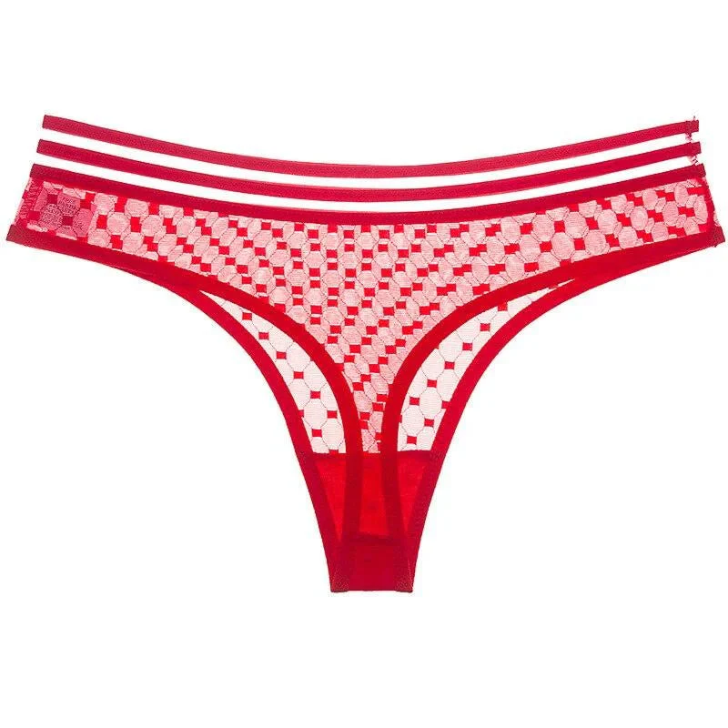 Koronkowe stringi z ozdobną gumką - Image 3