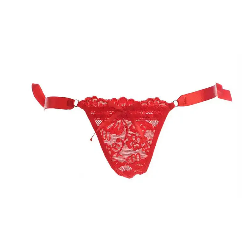 Koronkowe stringi z wiązaniem po bokach - Image 6