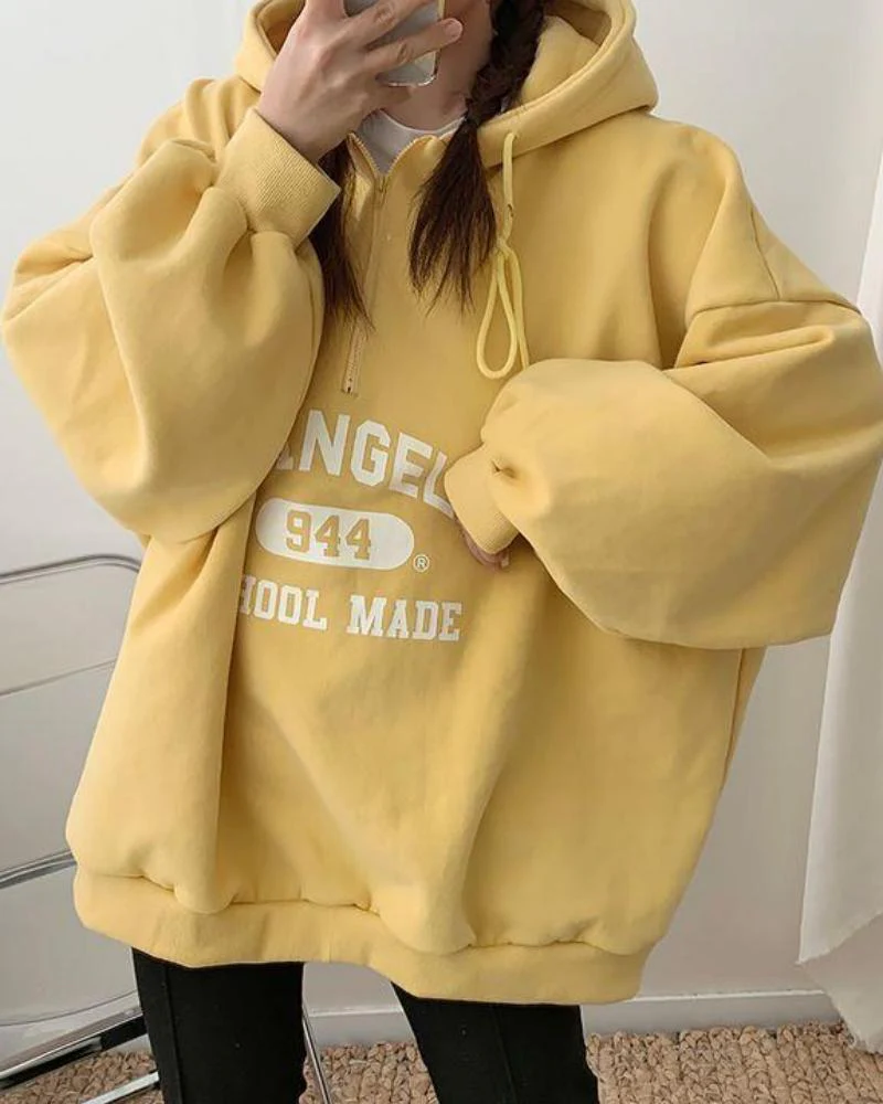 Luźna bluza oversize z napisem Los Angeles - Image 7