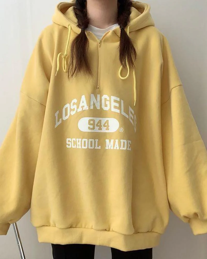 Luźna bluza oversize z napisem Los Angeles - Image 8