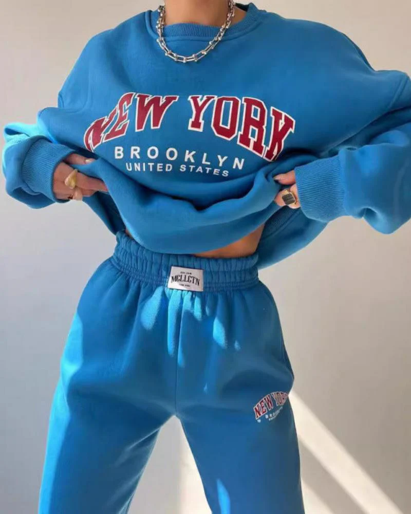 Luźna bluza oversize z napisem New York - Image 10