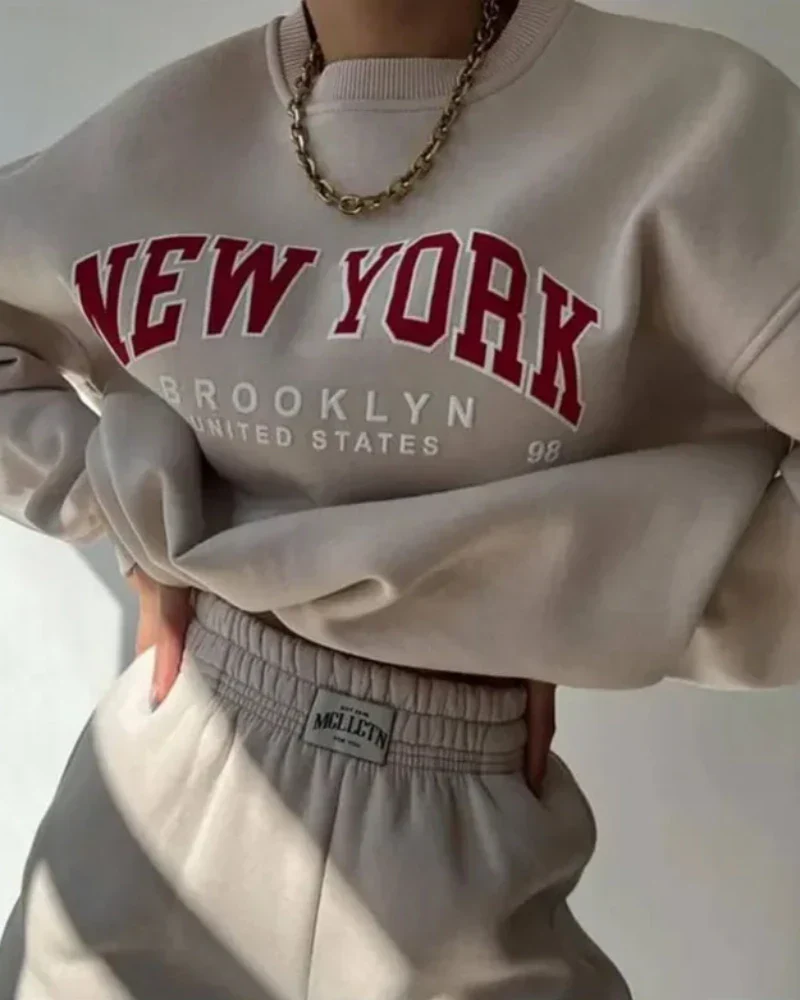 Luźna bluza oversize z napisem New York - Image 5