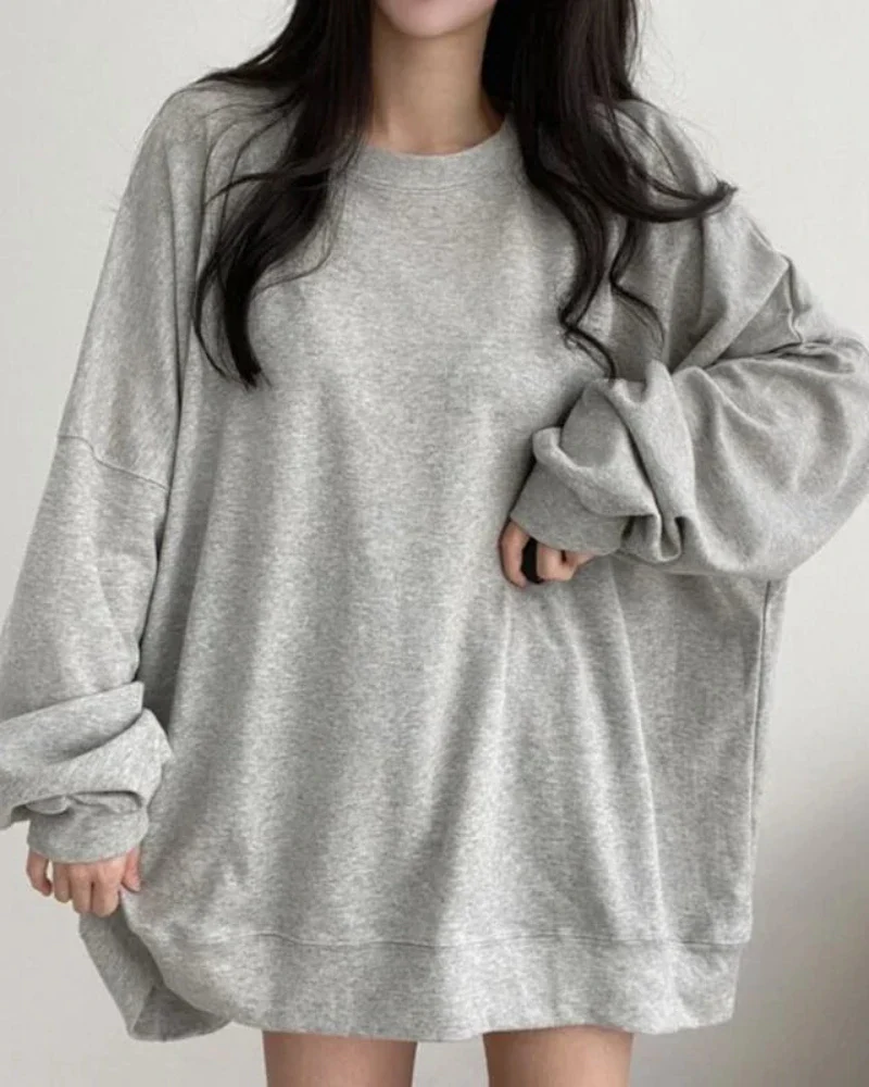 Luźna jednolita bluza oversize - Image 4