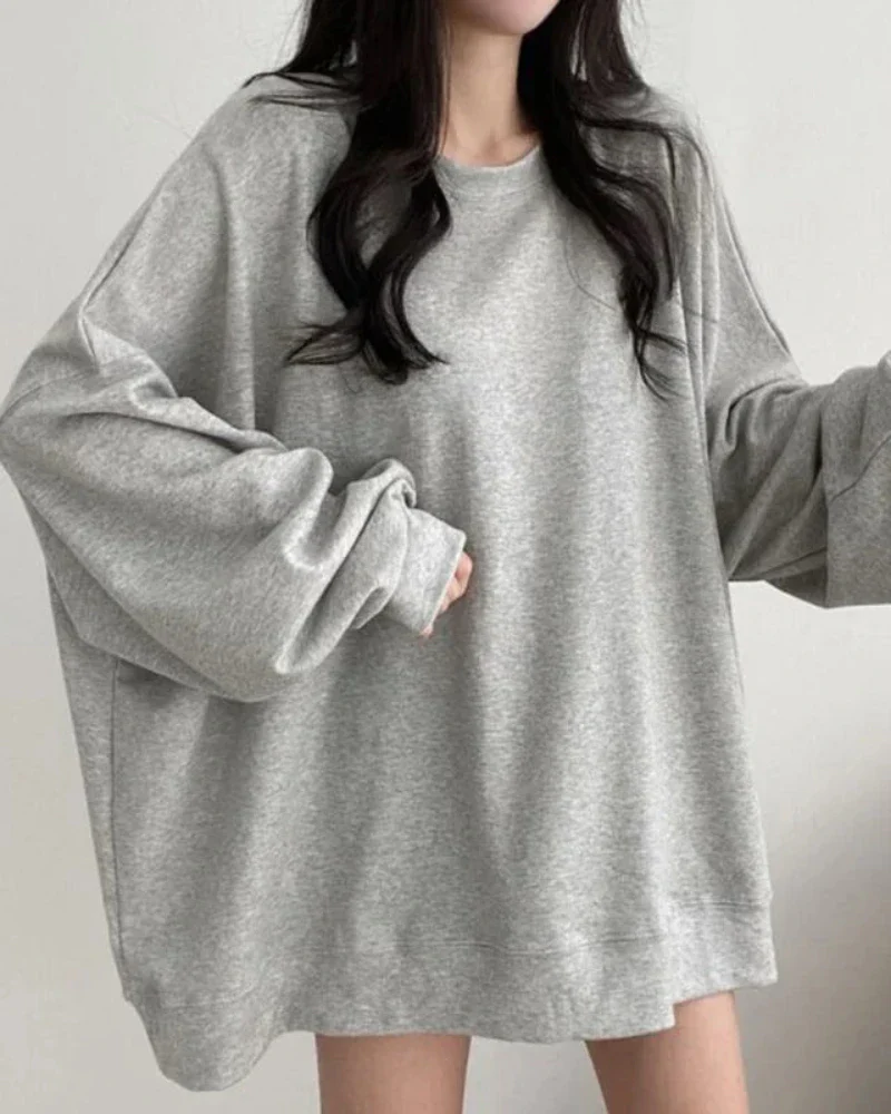 Luźna jednolita bluza oversize - Image 5