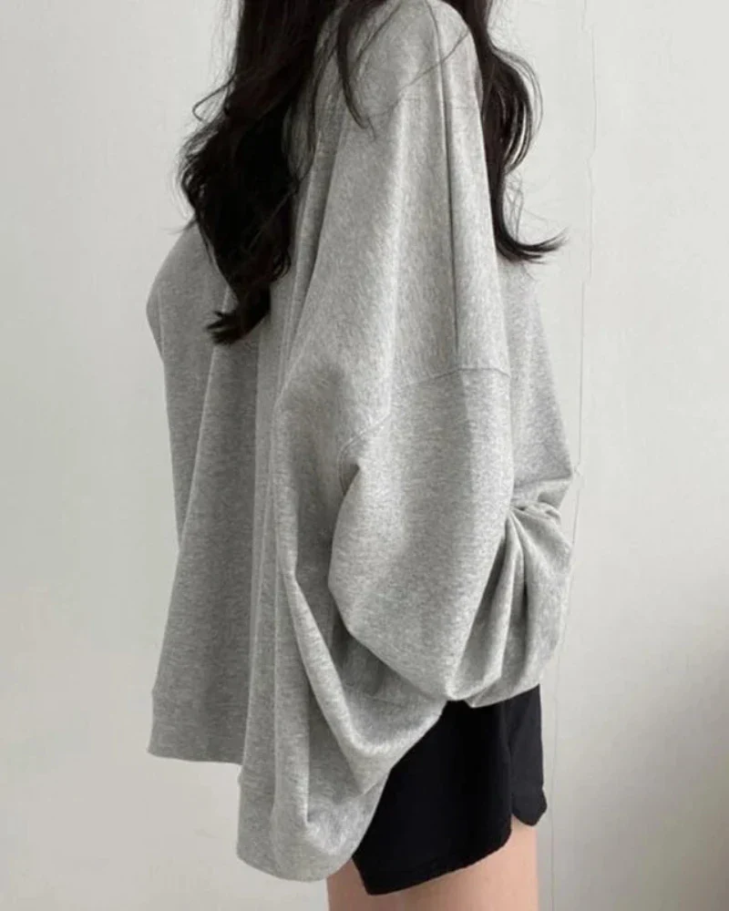 Luźna jednolita bluza oversize - Image 7