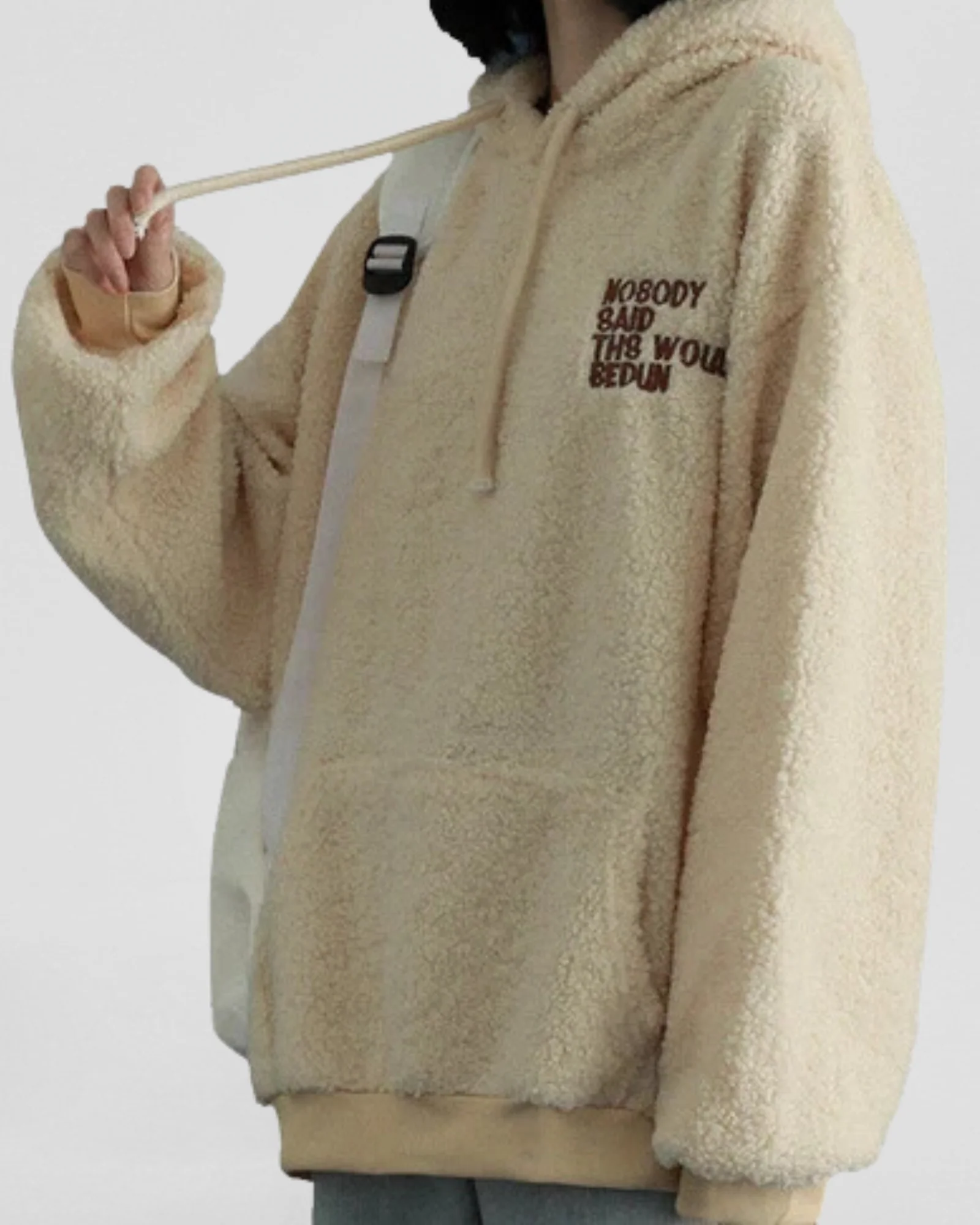 Puchata bluza oversize z kapturem - Image 3