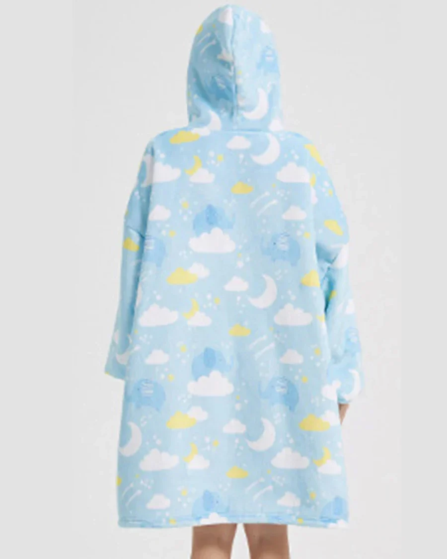 Puchata kocobluza oversize z kapturem i kieszonką - Image 8