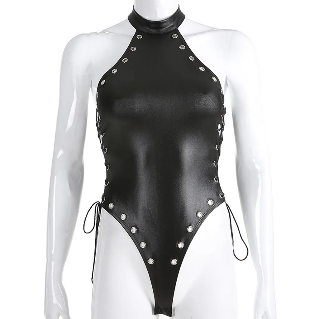 Skórzane body z wiązaniem - Image 4