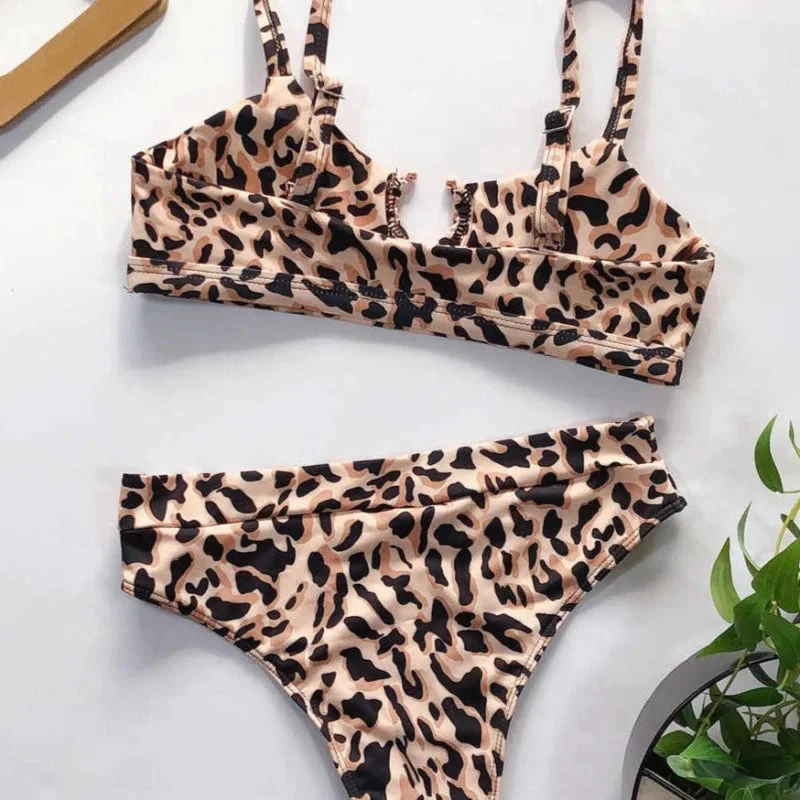 Dwuczęściowy strój kąpielowy bikini w panterkę - Image 3