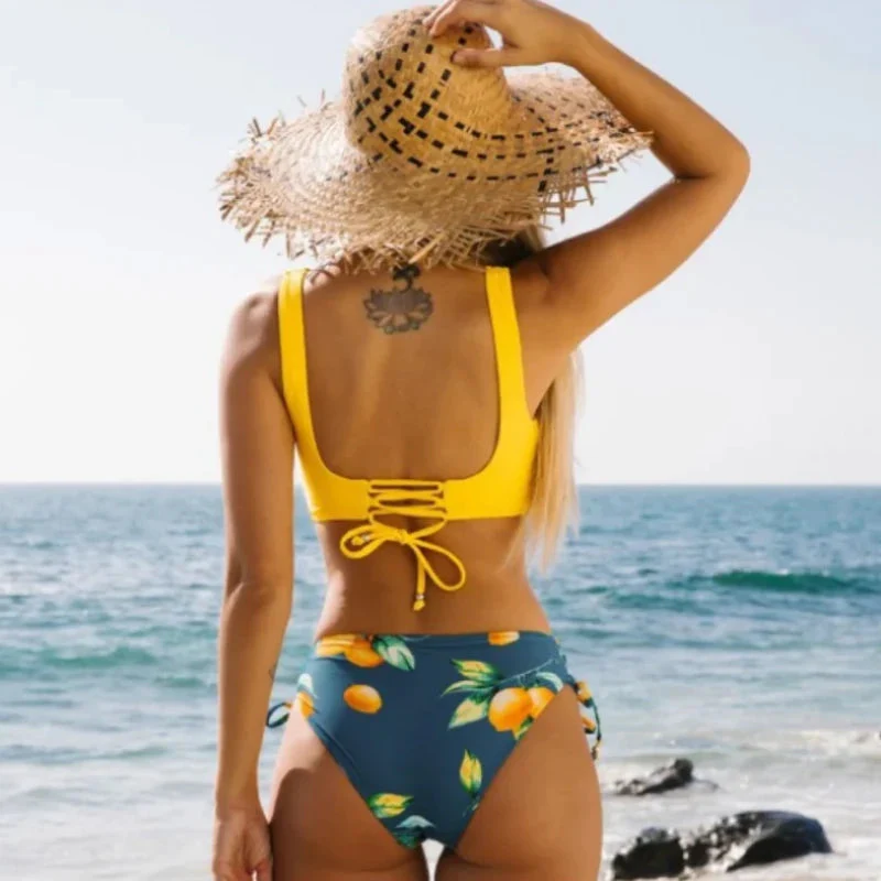 Dwuczęściowy strój kąpielowy bikini z wiązaniem - Image 3