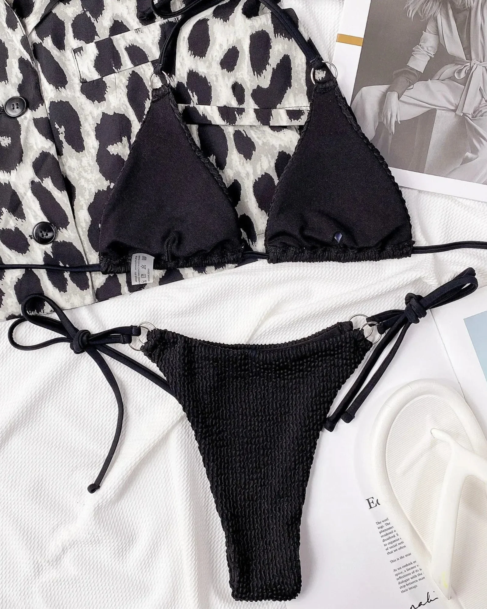 Bikini z regulowanymi wiązaniami i wysokim stanem - Image 4
