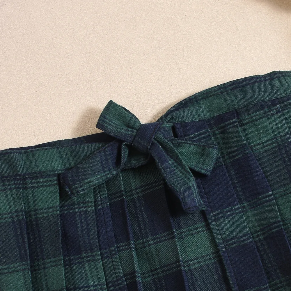 Komplet stroju studentki z zawiązywaną spódniczką w kratę - Image 7