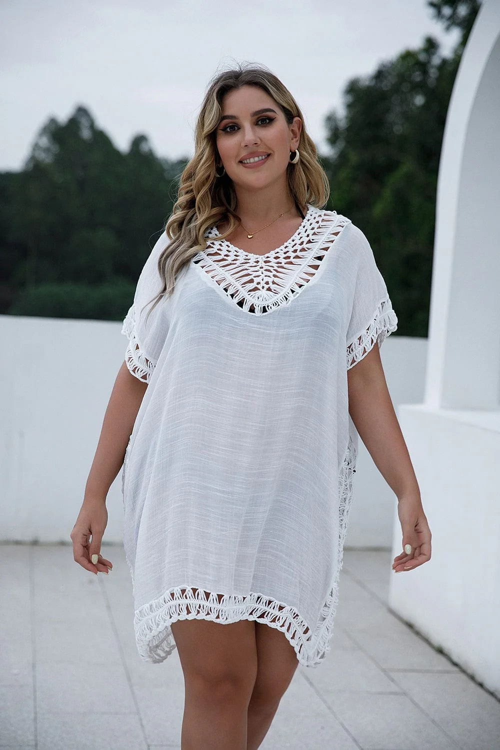 Suknia plażowa plus size z rozcięciem po boku - Image 2