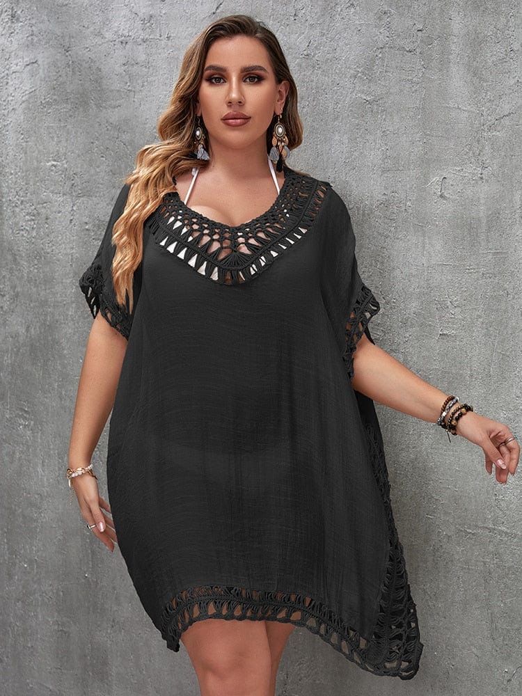 Suknia plażowa plus size z rozcięciem po boku - Image 4