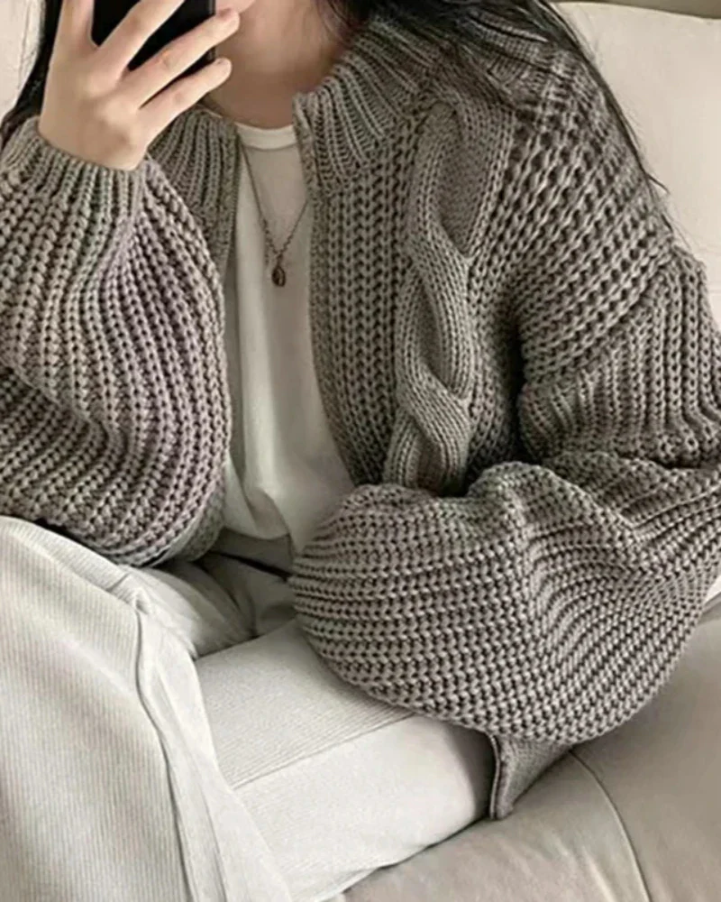 Sweterkowa bluza oversize rozpinana - Image 2
