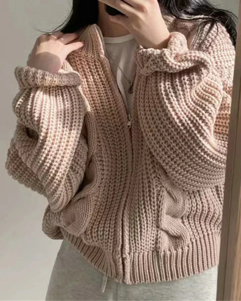 Sweterkowa bluza oversize rozpinana - Image 6