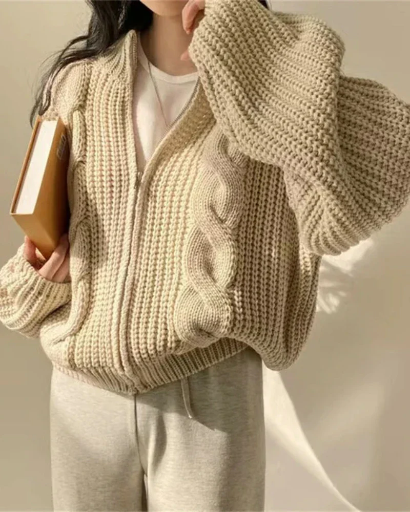 Sweterkowa bluza oversize rozpinana - Image 8