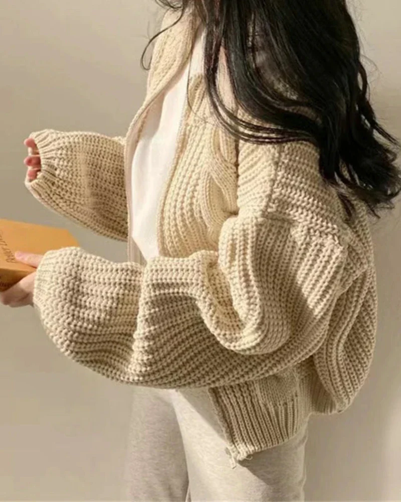 Sweterkowa bluza oversize rozpinana - Image 9