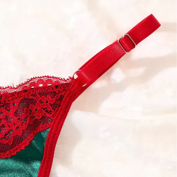 Świąteczny komplet bielizny z welurowym biustonoszem - Image 5