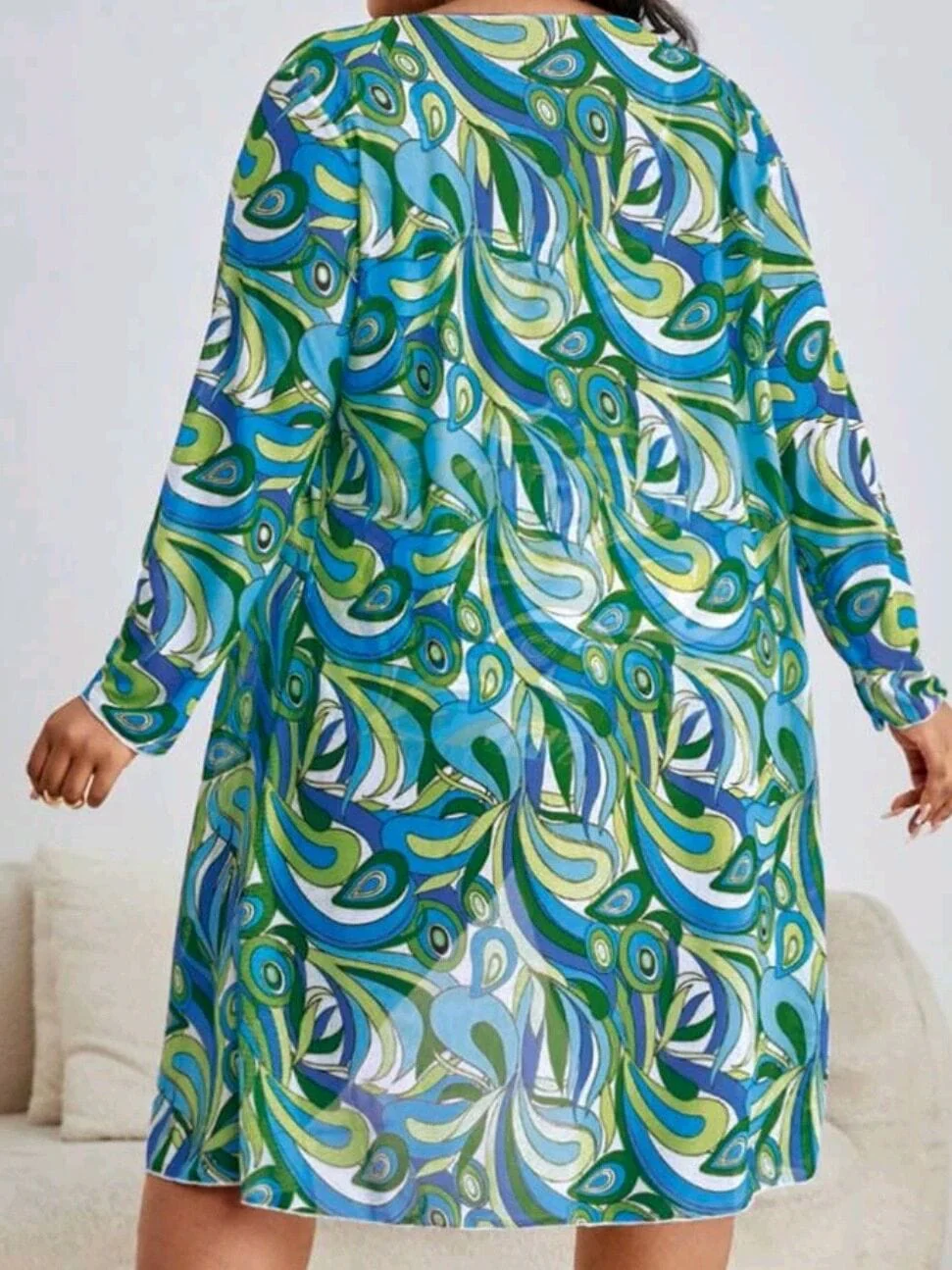 Dwuczęściowy strój kąpielowy plus size z wysokim stanem - Image 4
